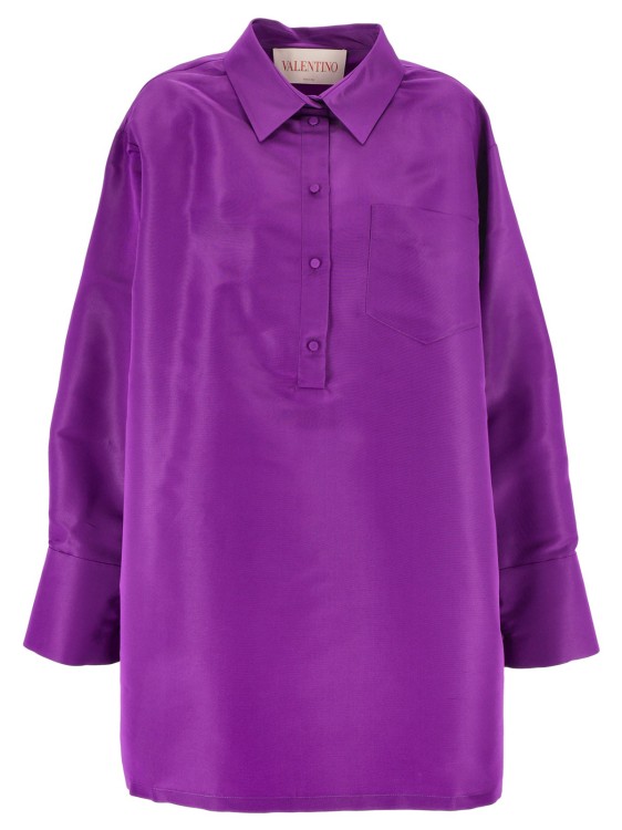 Shop Valentino Purple Silk Dress