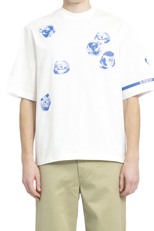 Burberry Rose Graphic Print T-shirt In Neutrals