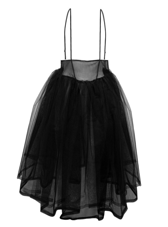 Noir Kei Ninomiya Corset Detail Tulle Midi Skirt In Black
