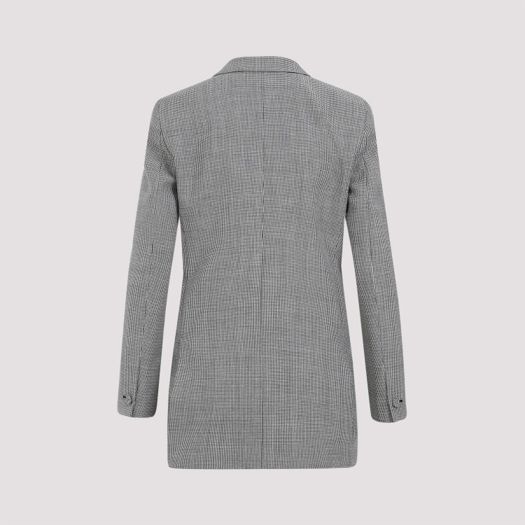 Shop Givenchy Black And White Double Breast Jacket In Grey