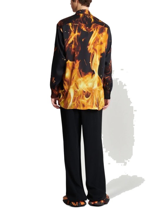 Balmain Fire-print Shirt In Multicolor