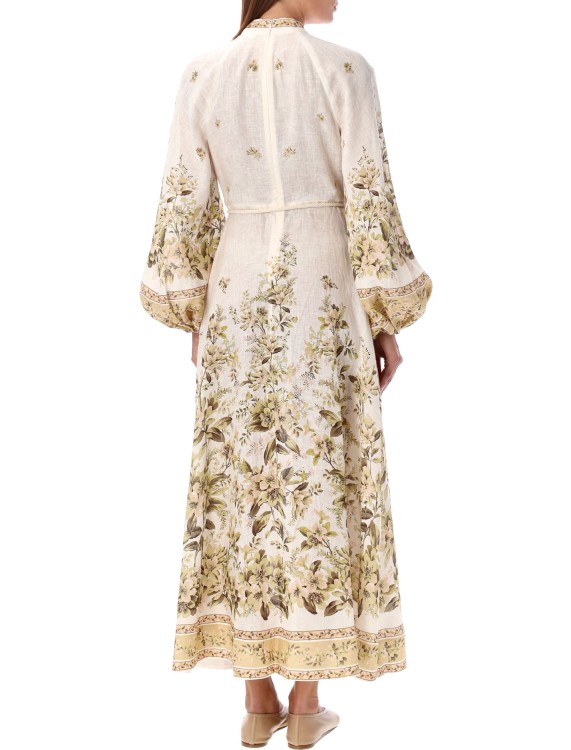 Shop Zimmermann Long Flower Dress In Neutrals