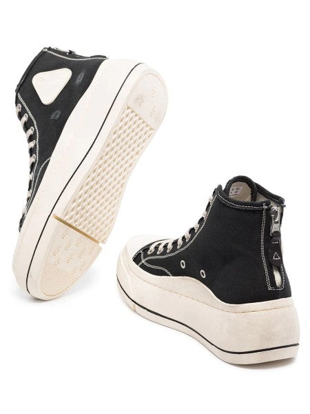 R13 Platform High-top Sneakers In Black