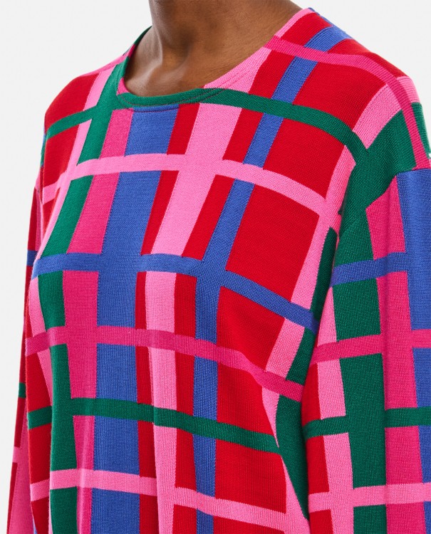 Shop Comme Des Garçons Check Patterned Sweater In Multicolor