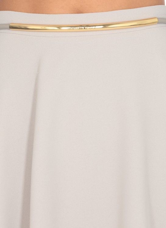 Shop Elisabetta Franchi Crepe Skirt In Grey