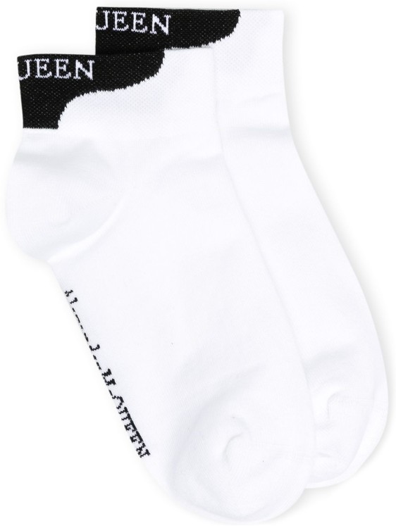 Shop Alexander Mcqueen Logo-embroidered Socks In White