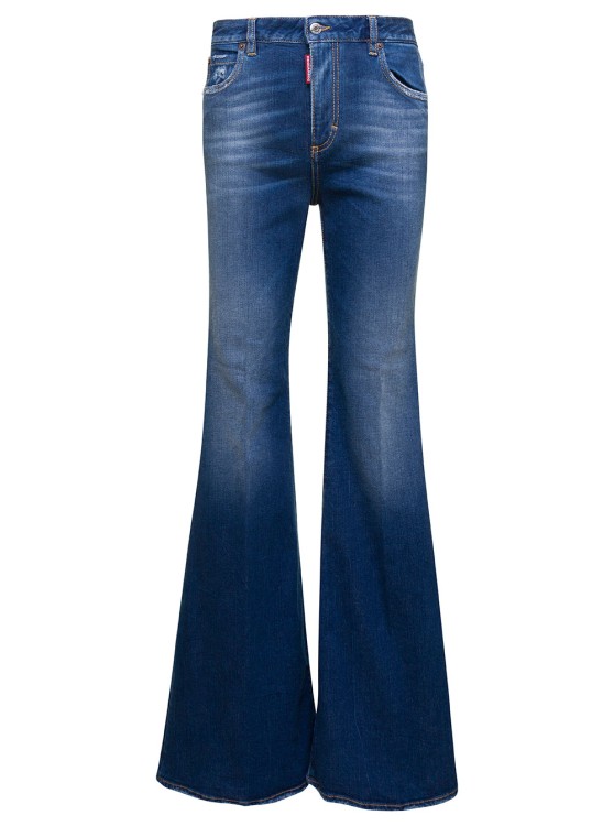 Shop Dsquared2 Blue Denim Flared Jeans In Cotton