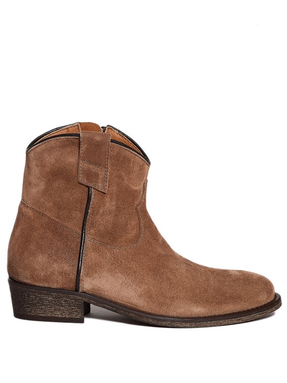 Via Roma 15 Brown Suede Texan Ankle Boots