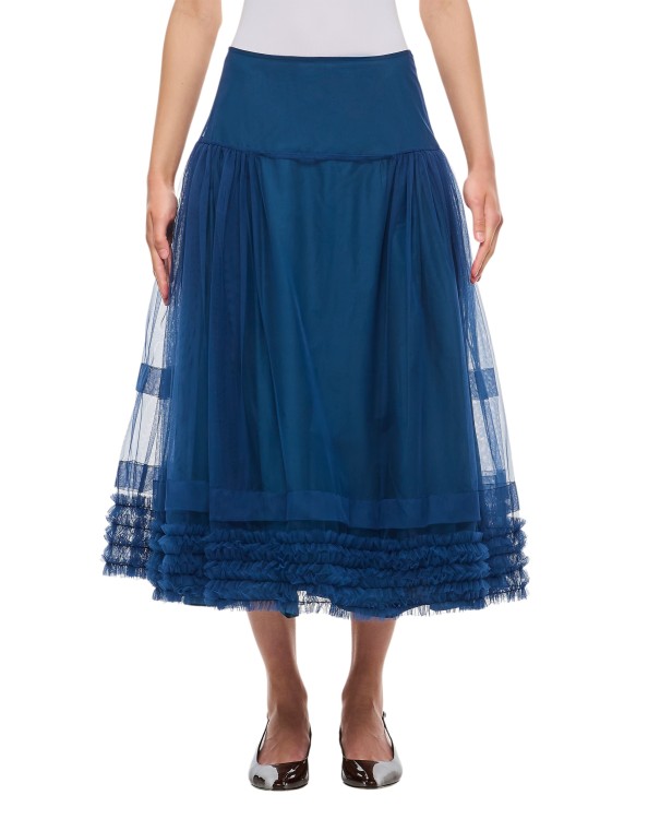 Shop Molly Goddard Uma Midi Skirt In Blue