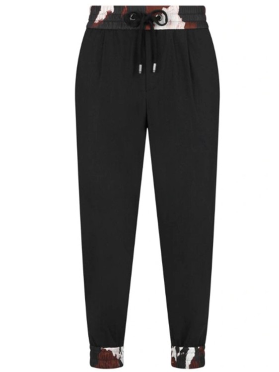 Shop Dolce & Gabbana Wool Printed Pants In Black