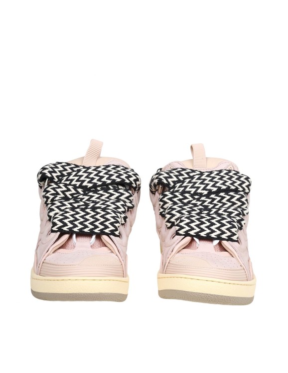 Shop Lanvin Skate Sneakers In Pink Leather In Neutrals