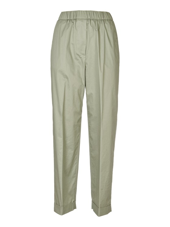 Shop Peserico Green Cotton Trousers