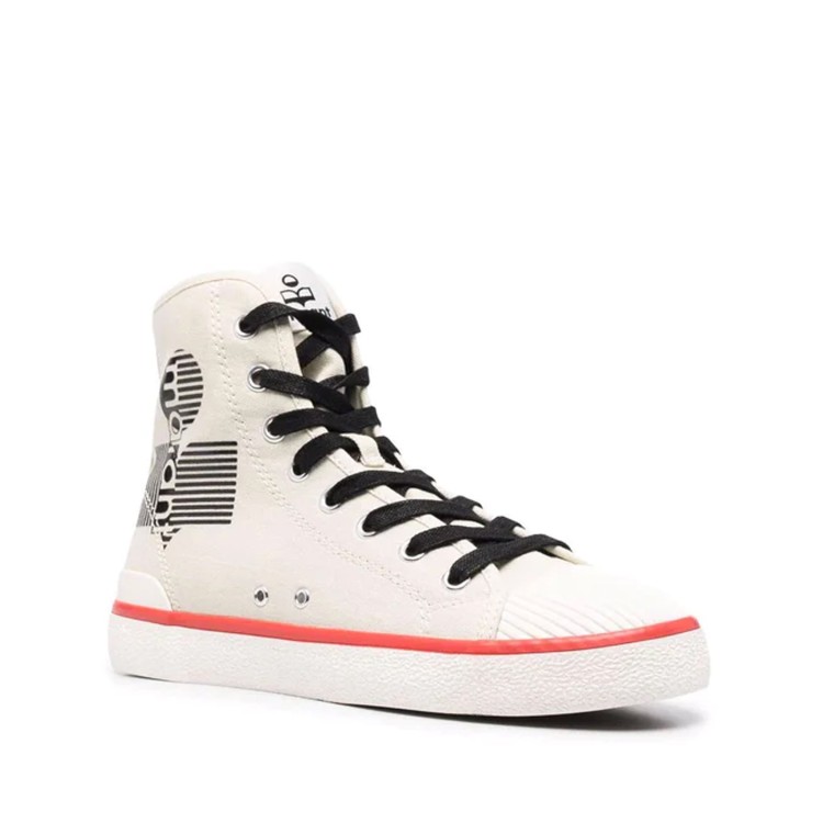 Shop Isabel Marant Logo Canvas Sneakers In White