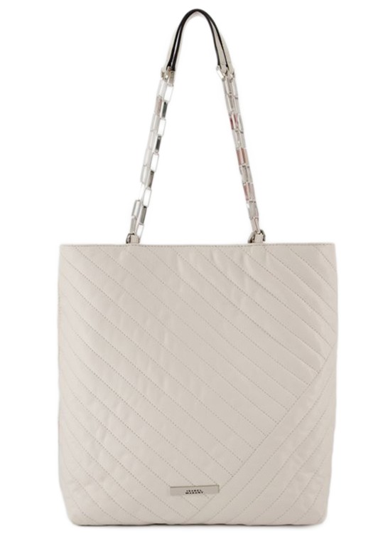 Shop Isabel Marant Merine N/s Hobo Bag  - Chalk - Leather In White