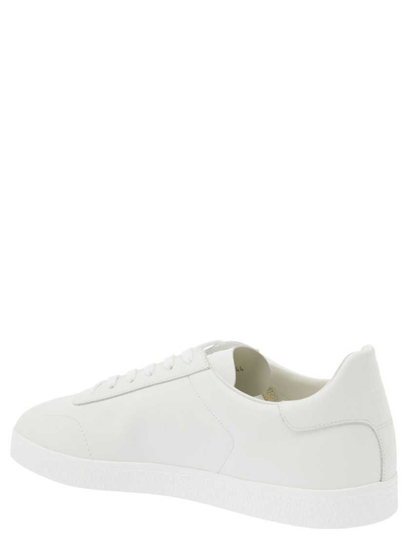 Shop Givenchy White Low Top Sneakers With Logo Lettering Detail In Leather