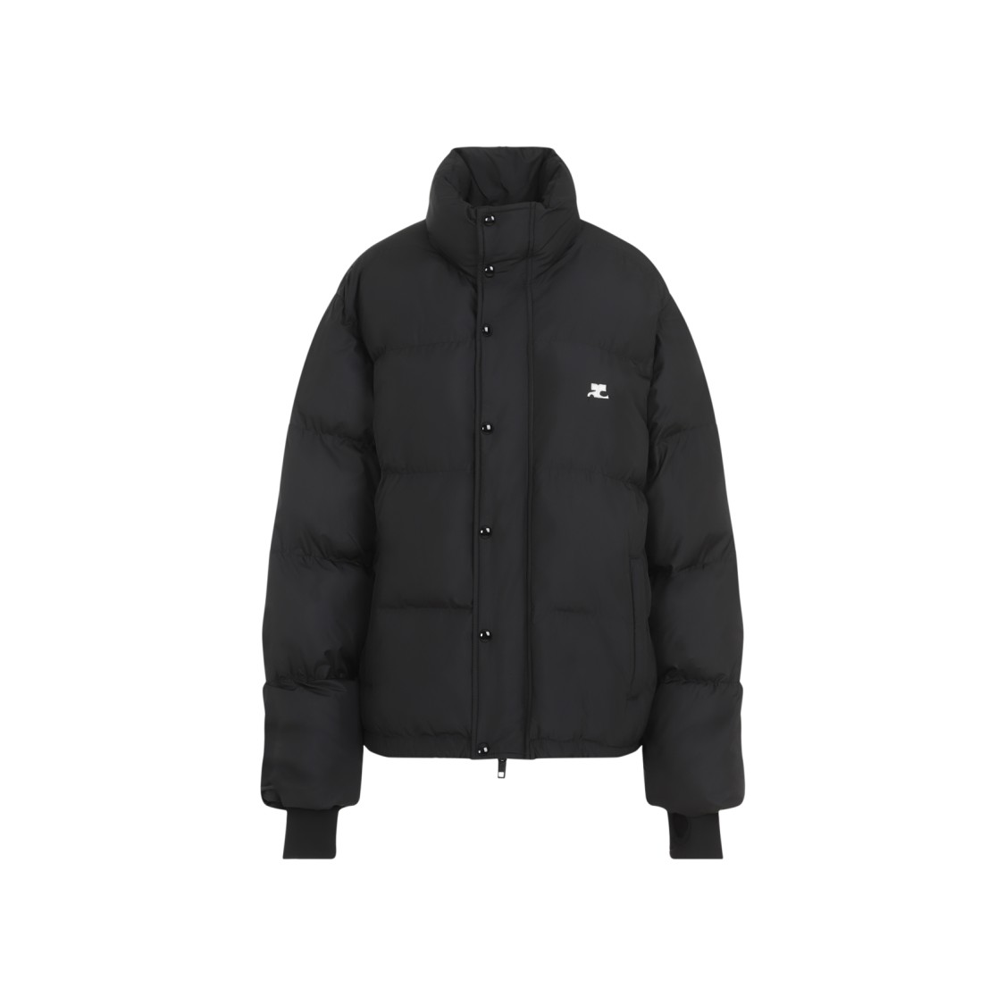 Courrèges Black Insulated Puffer Jacket In Black