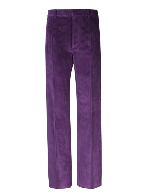 Shop Dsquared2 Cotton Velvet Trousers In Purple