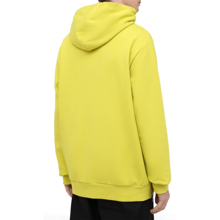 Shop Balmain Logo Hooded Sweatshirt In Yellow