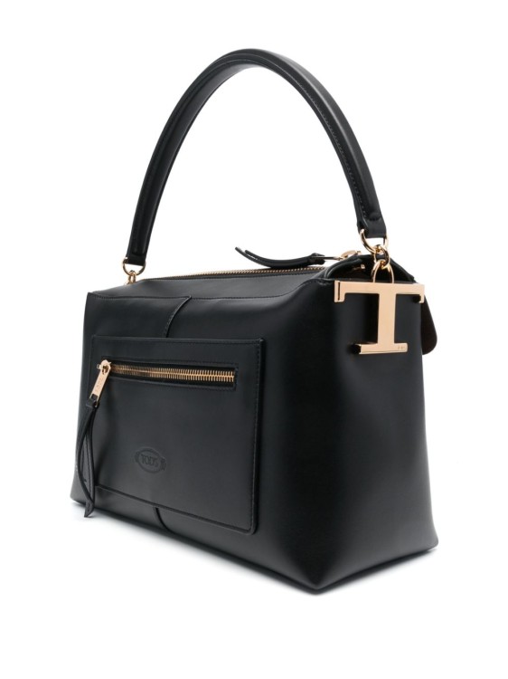 Shop Tod's T Case Boston Shoulder Bag In Black