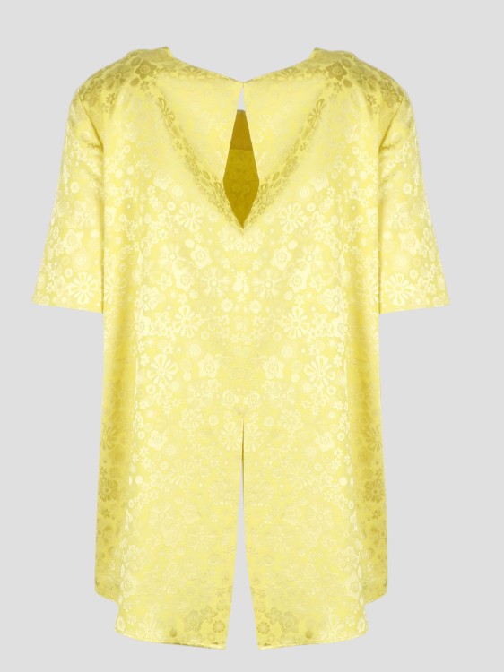 Shop P.a.r.o.s.h Jacquard Blouse In Yellow
