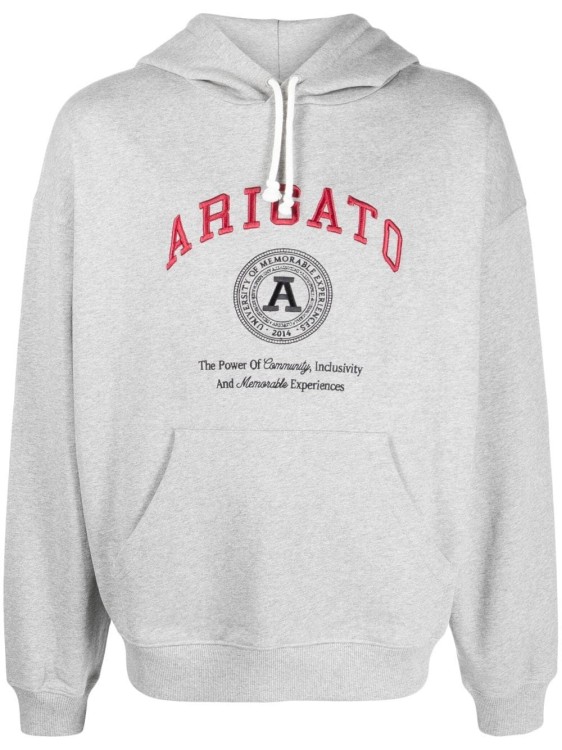 Shop Axel Arigato Grey Hoodie Sweaters In White