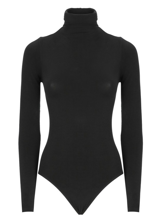 Shop Wolford Cotton Body In Black