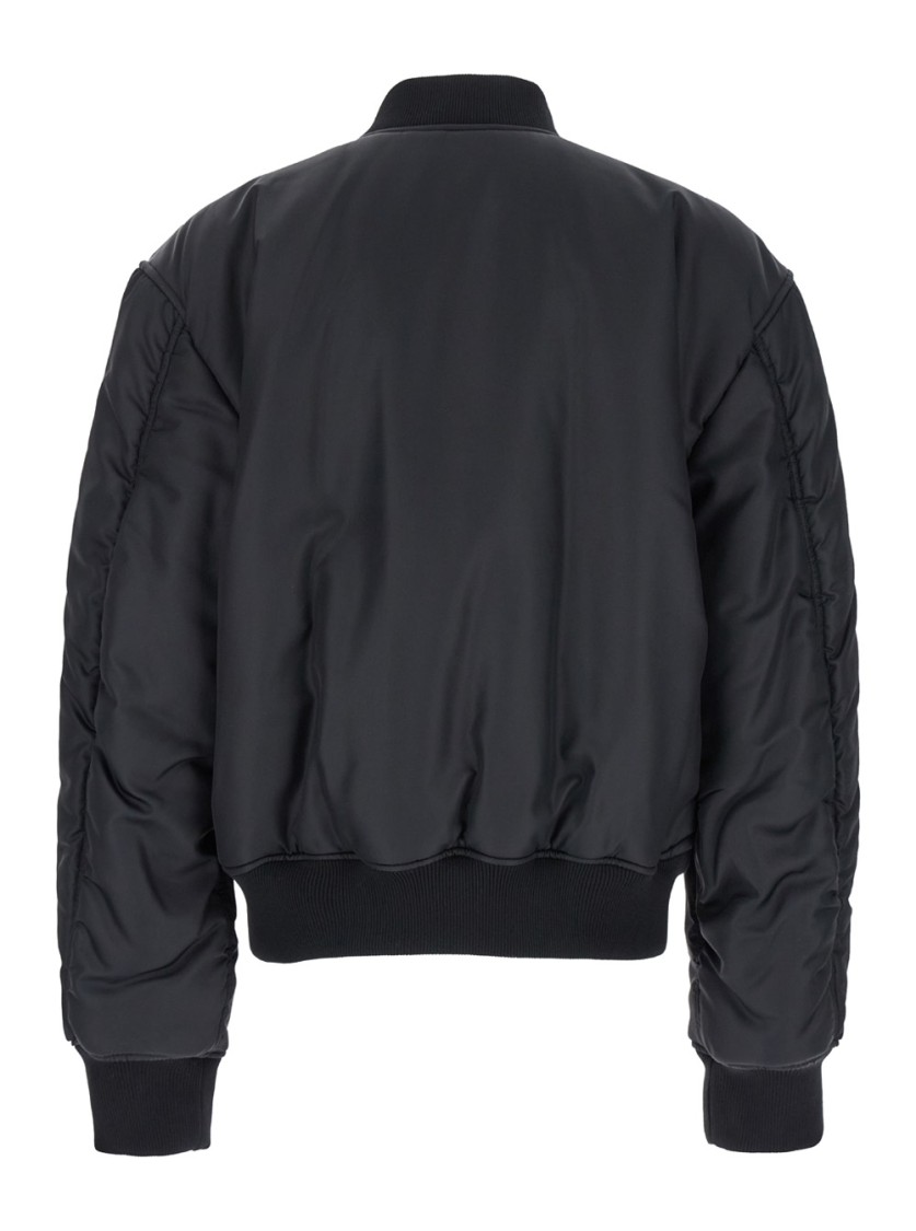 Shop Diesel Oval D Rust Over Size Bomber Jacket In Black