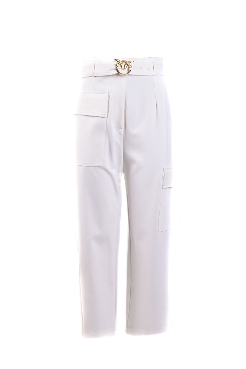 Pinko White Cropped Trousers