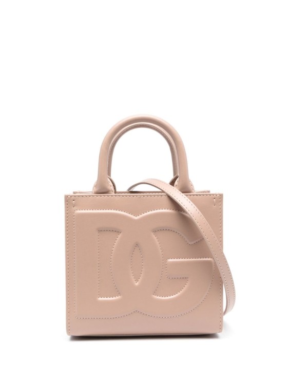 Shop Dolce & Gabbana Beige Leather Bag In Pink