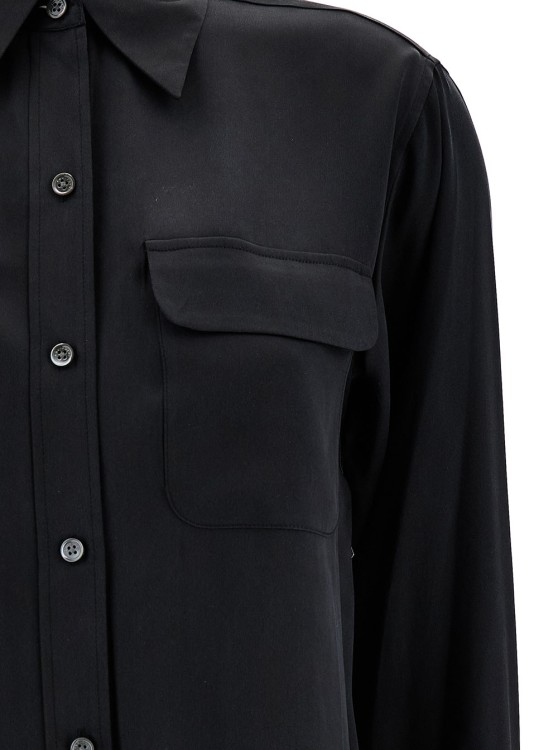 Shop Equipment Signature' Black Shirt With Two Patch Pockets In Silk