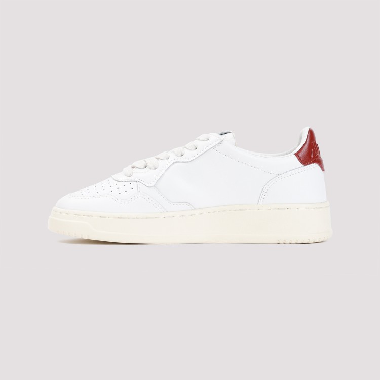 Shop Autry Medalist White Red Leather Sneakers