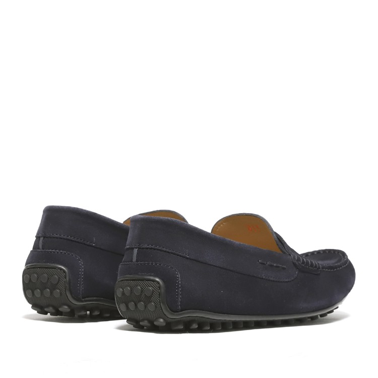 Shop Rossano Bisconti Moccasin In Soft Navy Blue Suede