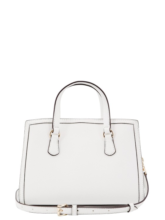 Shop Michael Kors Leather Handbag With Metal Monogram In White