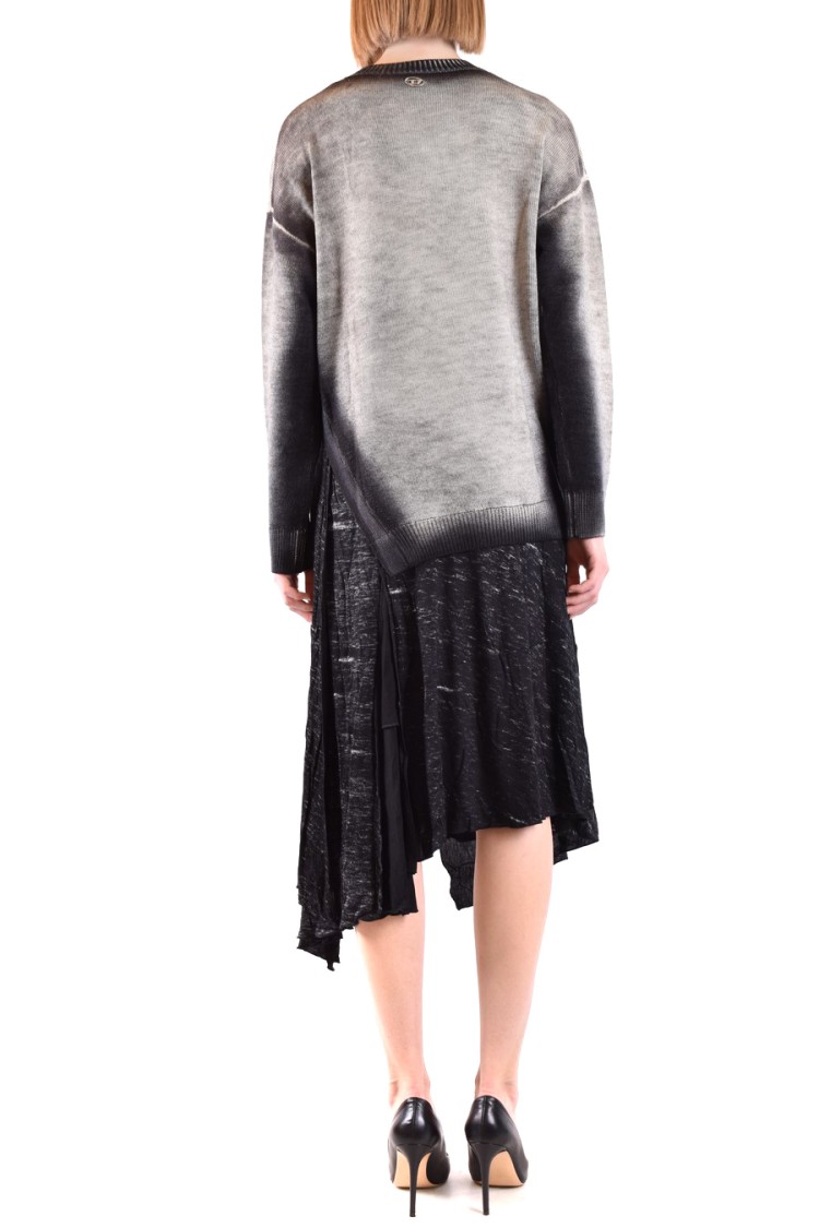 Diesel Double Fabbric Kimolos Dress With Gradient Effect In Grey