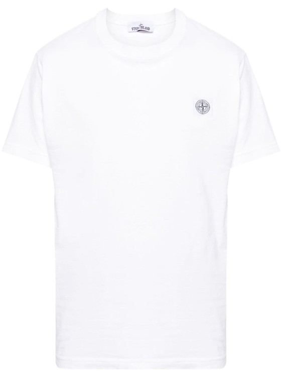 Shop Stone Island White Organic Cotton T-shirts