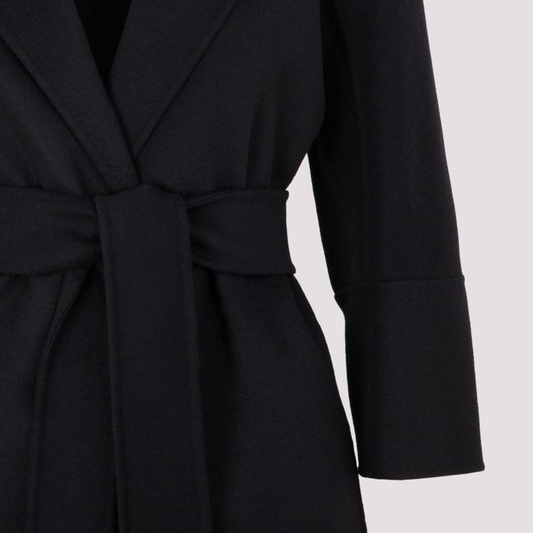 Max Mara Black Arona Wool Coat In Black