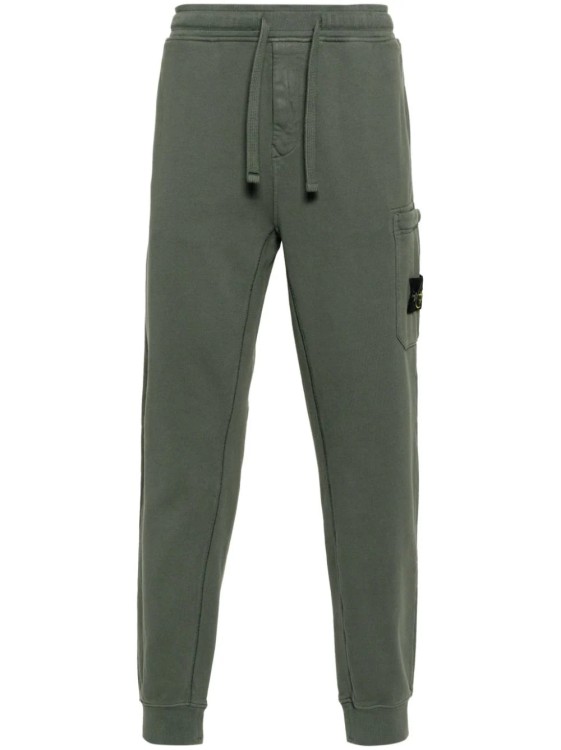 Shop Stone Island Compass-patch Cotton Track Pants In Grey