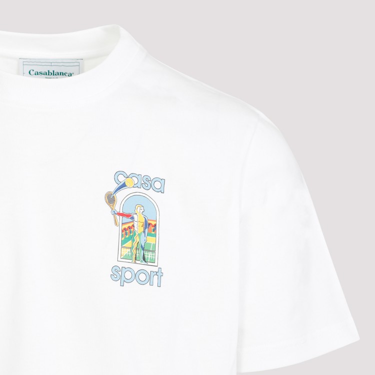 Shop Casablanca White Organic Cotton Printed T-shirt