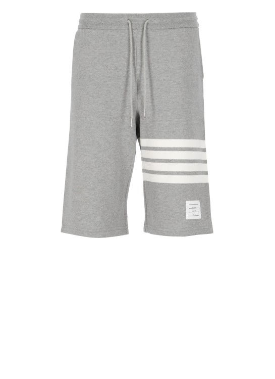 Thom Browne 4-bar Cotton Bermuda Shorts In Grey