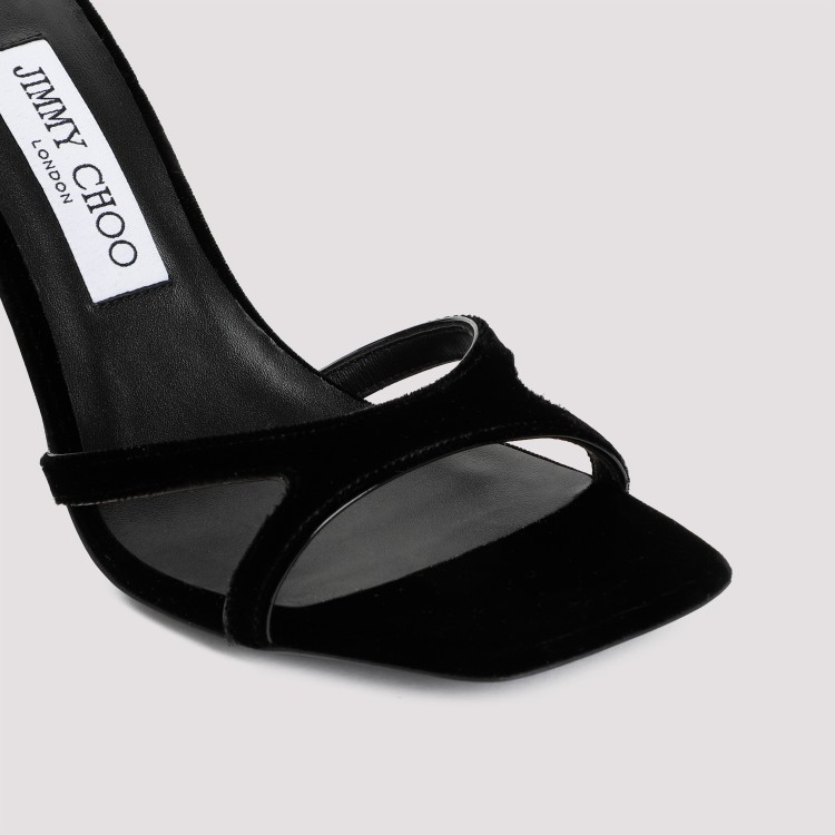 Shop Jimmy Choo Black Velvet Ixia 95 Sandal