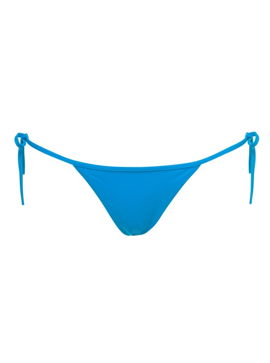 Dsquared2 Light Blue Swim Bikini Bottom With Lettering In Nylon Stretch Woman