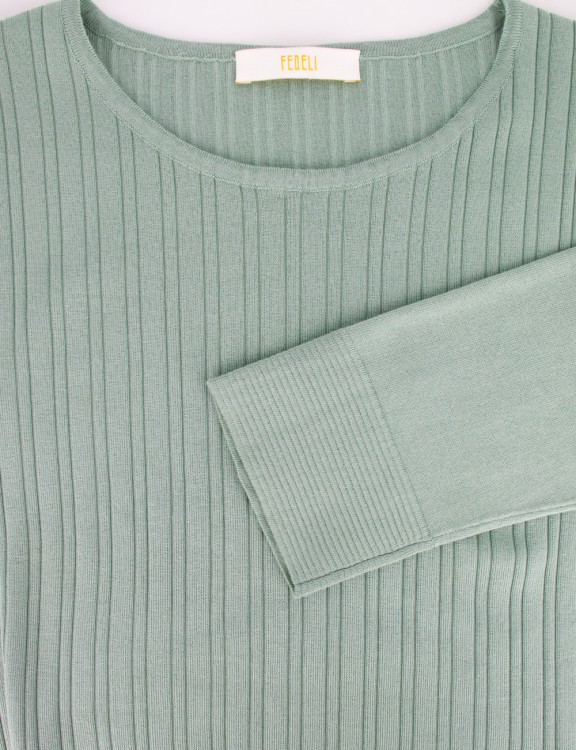 Shop Fedeli Soft Cotton Crewneck Sweater In Grey