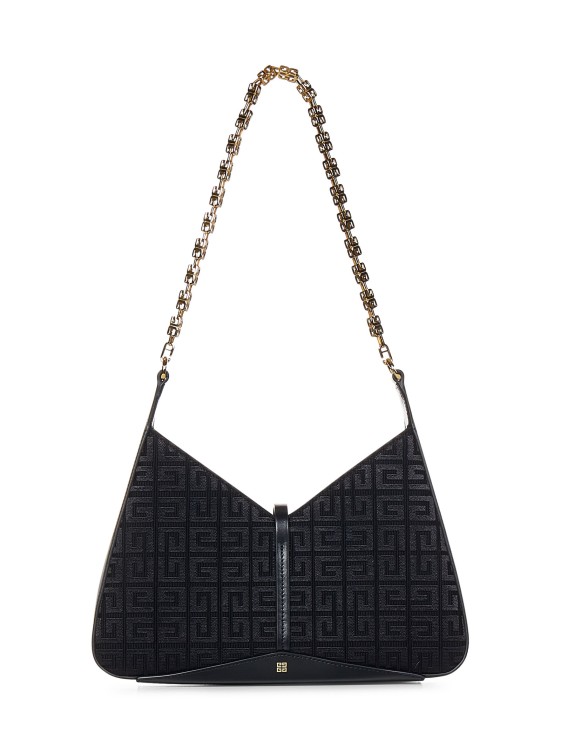 Shop Givenchy Embroidered Canvas Shoulder Bag In Black