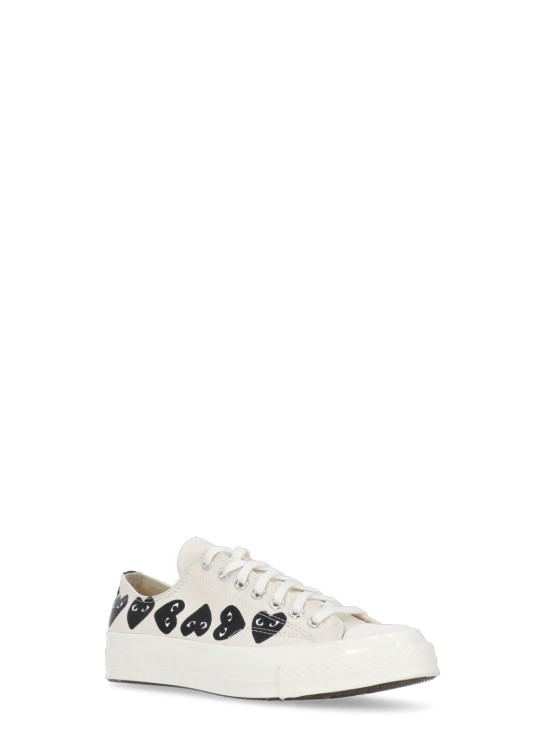 Shop Comme Des Garcons X Converse Ivory Cotton Sneakers In Neutrals