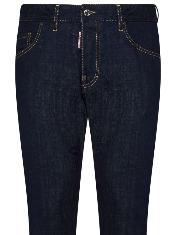 Shop Dsquared2 Navy Blue Stretch Cotton Denim Jeans In Black
