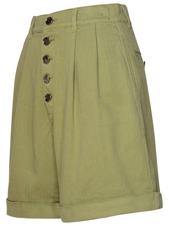 Shop Etro Green Cotton Shorts In Neutrals
