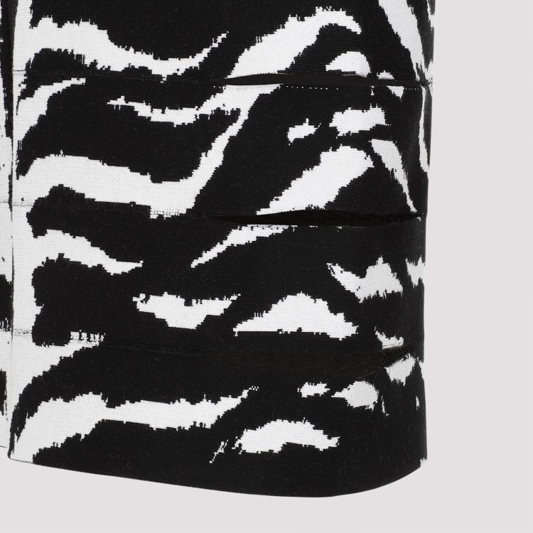 Shop Alaïa Zebra White And Black Viscose Pencil Skirt