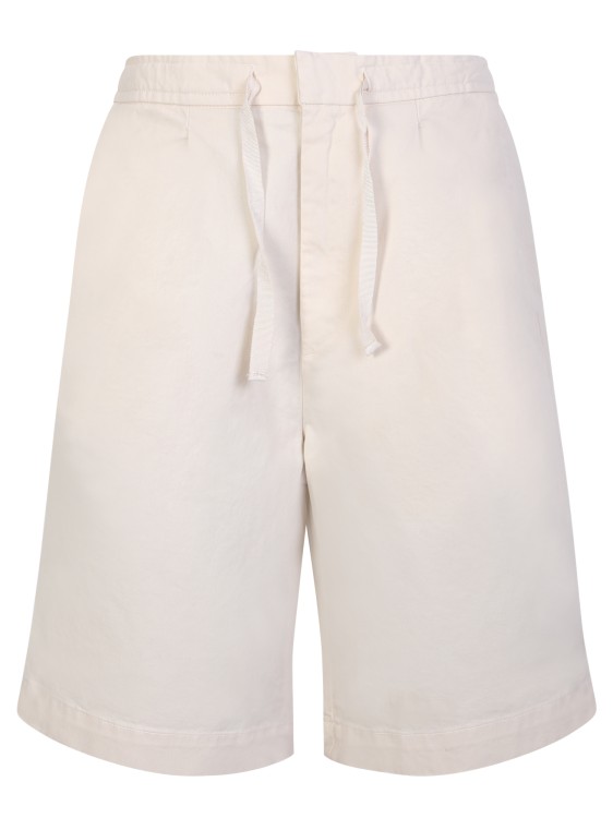 Shop Officine Generale Light Beige Cotton Shorts In Neutrals