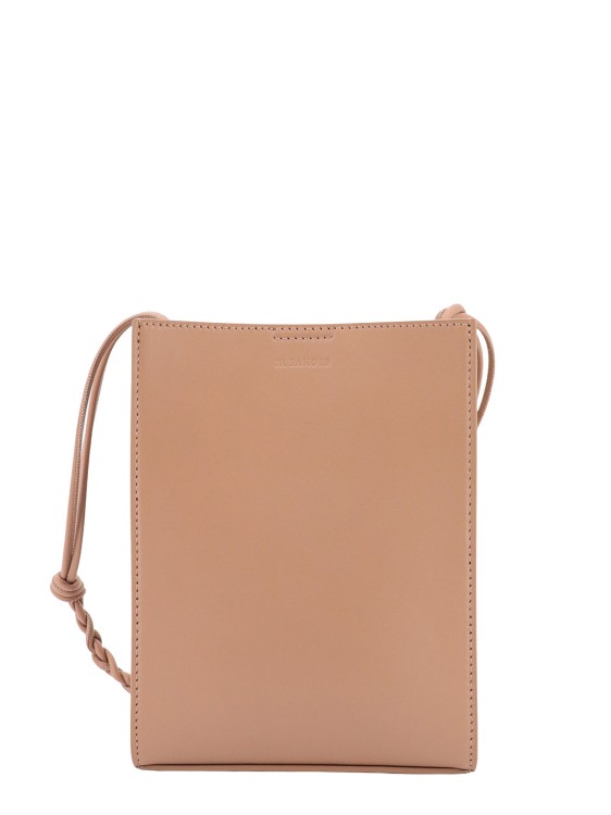 Shop Jil Sander Engraved Logo Leather Shoulder Bag In Pink