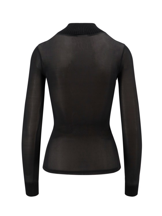 Shop Courrèges Voile Top With Logo Patch In Black
